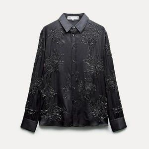ZARA EMBROIDERED BEADED SHIRT ZW COLLECTION